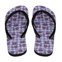 Purple Palaka Hawaii Flip Flops Hawaiian Lehua Blossoms LT05 - Polynesian Pride