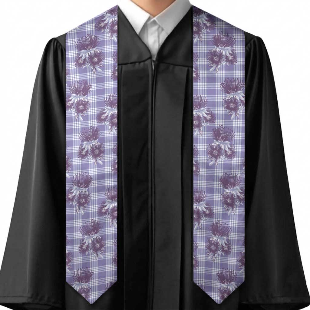 Purple Palaka Hawaii Graduation Stole Hawaiian Lehua Blossoms LT05 - Polynesian Pride