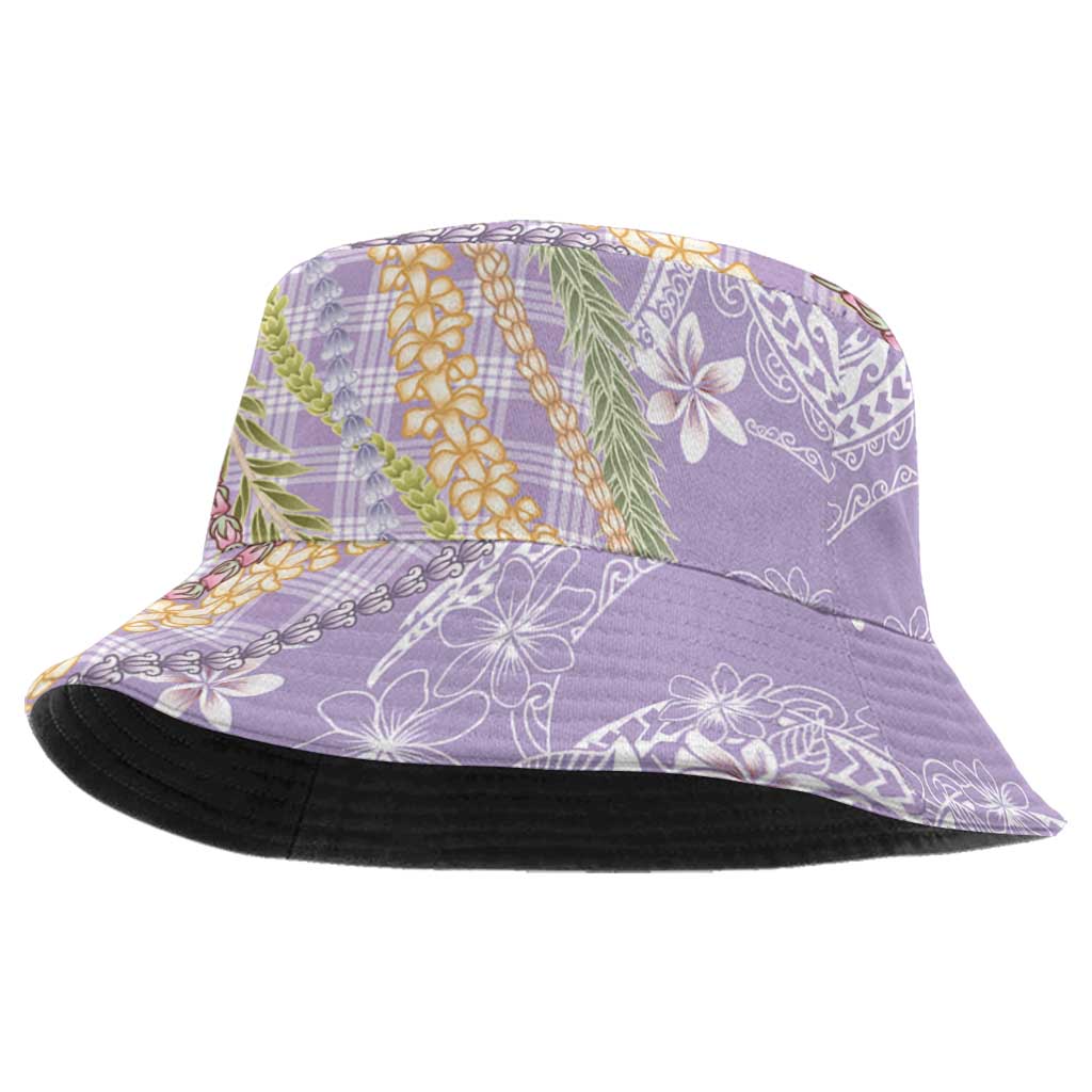 Purple Palaka Hawaii Leis Bucket Hat Hawaiian-plaid Elegant Tropical Vibes - Polynesian Pride