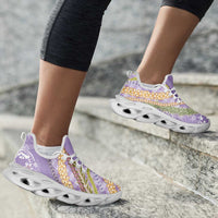 Purple Palaka Hawaii Leis Clunky Sneakers Hawaiian-plaid Elegant Tropical Vibes