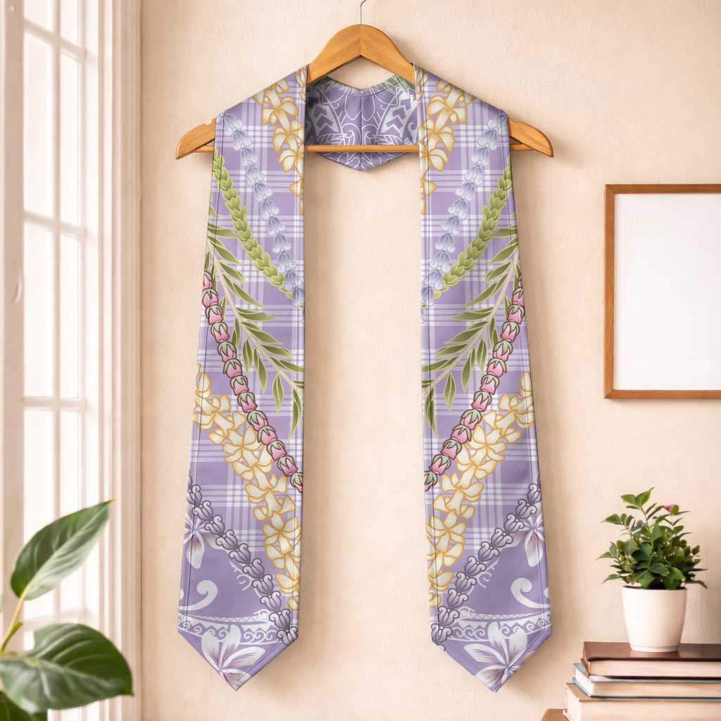 Purple Palaka Hawaii Leis Graduation Stole Hawaiian-plaid Elegant Tropical Vibes LT14 One Size Purple - Polynesian Pride