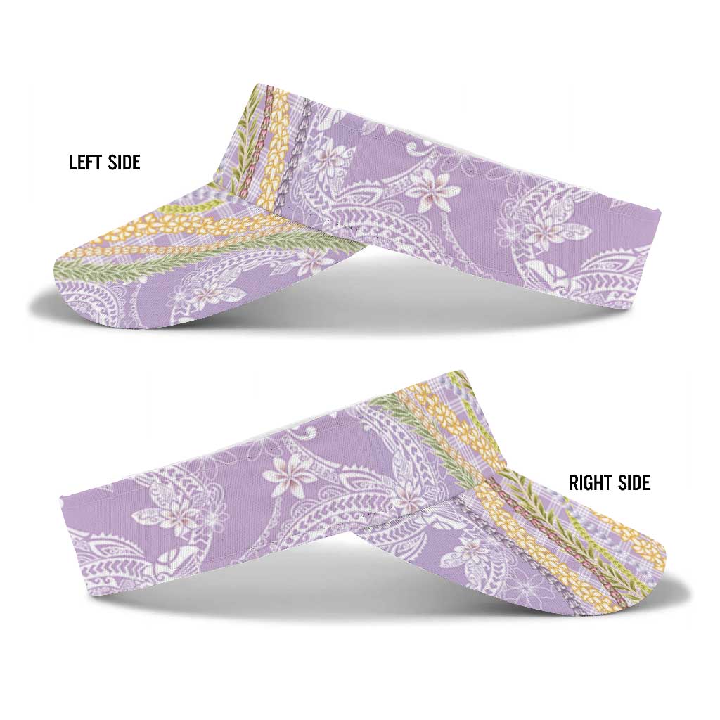Purple Palaka Hawaii Leis Sun Visor Cap Hawaiian-plaid Elegant Tropical Vibes LT14 - Polynesian Pride