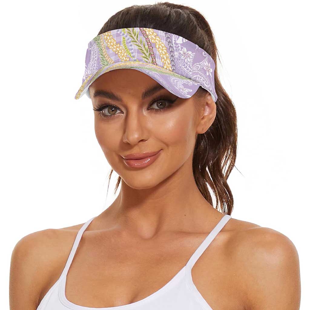 Purple Palaka Hawaii Leis Sun Visor Cap Hawaiian-plaid Elegant Tropical Vibes LT14 - Polynesian Pride