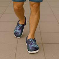 Purple Paradise Hawaii Clogs Shoes Hammerhead Shark Tattoo Curve Polynesian - Polynesian Pride