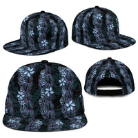Purple Paradise Hawaii Shell Lei Snapback Cap Hawaiian Sunrise Shell Hebrew Cone Plumeria - Polynesian Pride