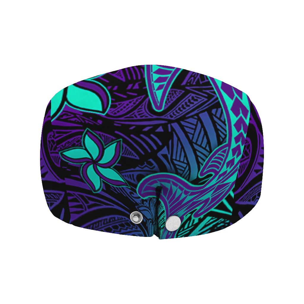 Purple Paradise Hawaiian Tribal Hammerhead Shark Jeff Hat - Polynesian Pride