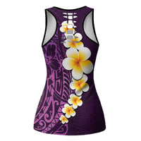 Purple Polynesia Hollow Tank Top Plumeria Tropical Leaves Galaxy Polynesian Art LT14 - Polynesian Pride