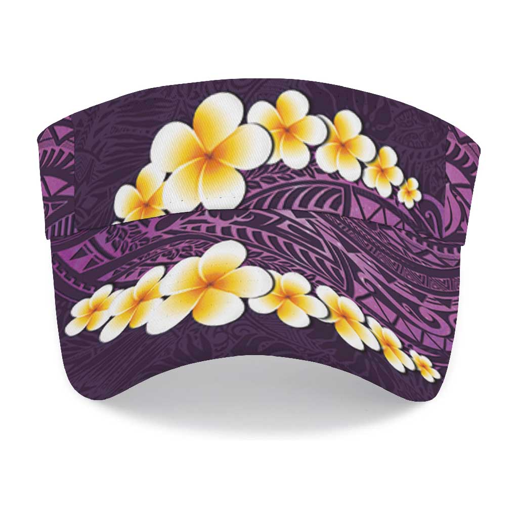Purple Polynesia Sun Visor Cap Plumeria Tropical Leaves With Galaxy Polynesian Art LT14 - Polynesian Pride
