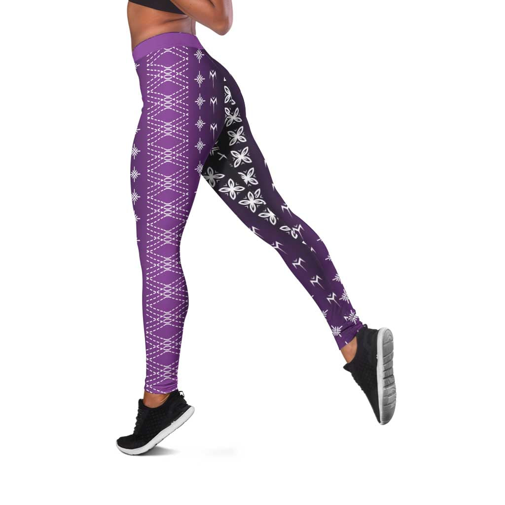 Purple Samoa Malu Tattoo Inspired Leggings LT05 Purple - Polynesian Pride