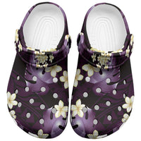 Purple Tropical Hawaii Clogs Shoes Seamless Monstera Plumeria Hawaiian Pattern - Polynesian Pride