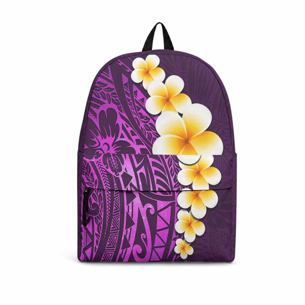 Purple Tropical Plumeria With Galaxy Polynesian Art Backpack LT14 Purple - Polynesian Pride