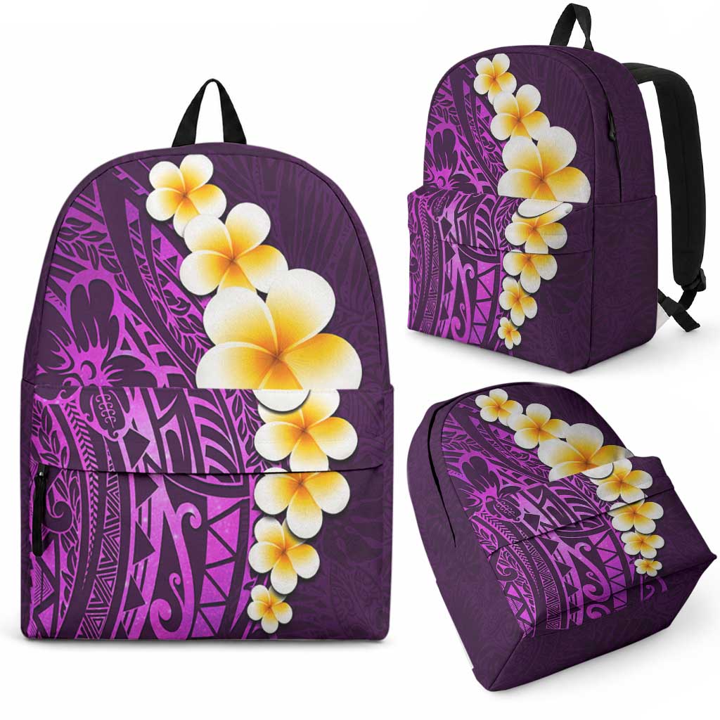 Purple Tropical Plumeria With Galaxy Polynesian Art Backpack LT14 - Polynesian Pride
