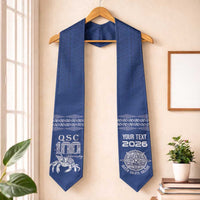 Queen Salote College 100 Years Anniversary Custom Graduation Stole Tonga QSC Royal Blue LT7 One Size Royal Blue - Polynesian Pride