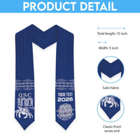 Queen Salote College 100 Years Anniversary Custom Graduation Stole Tonga QSC Royal Blue LT7 - Polynesian Pride