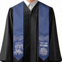Queen Salote College 100 Years Anniversary Custom Graduation Stole Tonga QSC Royal Blue LT7 - Polynesian Pride