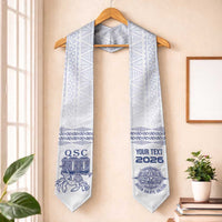 Queen Salote College 100 Years Anniversary Custom Graduation Stole Tonga QSC White LT7 One Size White - Polynesian Pride