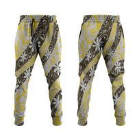 Rearea Tahiti Tiare Monstera Jogger Pants Polynesian Pattern Curve Style - Polynesian Pride