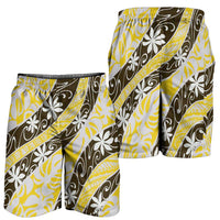 Rearea Tahiti Tiare Monstera Shorts for Men Polynesian Pattern Curve Style - Polynesian Pride