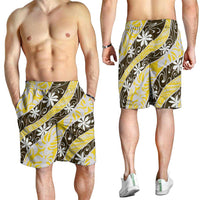 Rearea Tahiti Tiare Monstera Shorts for Men Polynesian Pattern Curve Style - Polynesian Pride