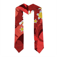 Red Banana Leaf Hawaii Graduation Stole Lau Maia Plumeria Tropical Summer Vibes