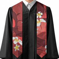 Red Banana Leaf Hawaii Graduation Stole Lau Maia Plumeria Tropical Summer Vibes