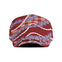 Red Hawaii Palaka Honohono Pikake Jeff Hat Hawaiian Orchid Lei Polynesian Pattern - Polynesian Pride
