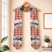 Red Hawaii Tiare and Shell Lei Graduation Stole Hawaiian Palaka Luxury Vibes LT14 One Size Red - Polynesian Pride
