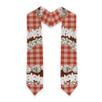 Red Hawaii Tiare and Shell Lei Graduation Stole Hawaiian Palaka Luxury Vibes LT14 - Polynesian Pride