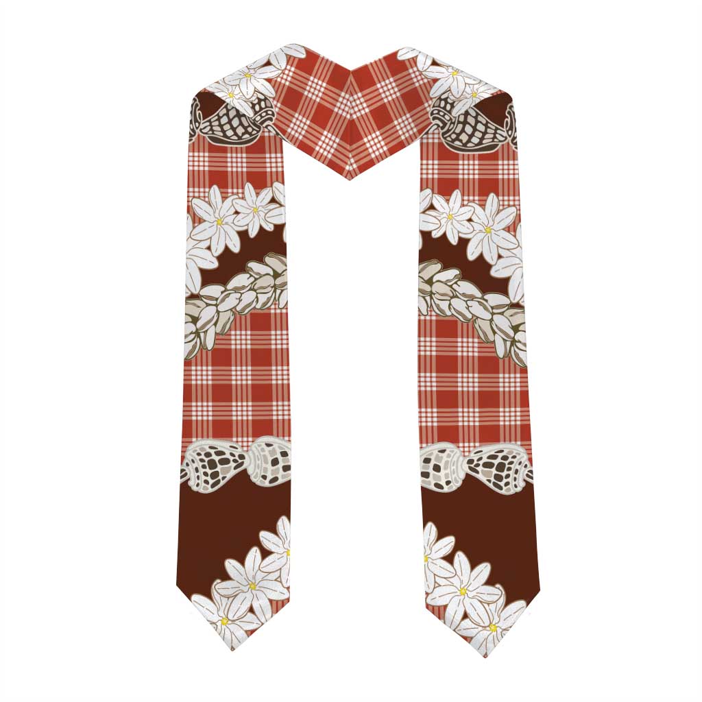 Red Hawaii Tiare and Shell Lei Graduation Stole Hawaiian Palaka Luxury Vibes LT14 - Polynesian Pride