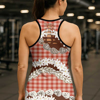 Red Hawaii Tiare and Shell Lei Hollow Tank Top Hawaiian Palaka Luxury Vibes LT14 - Polynesian Pride