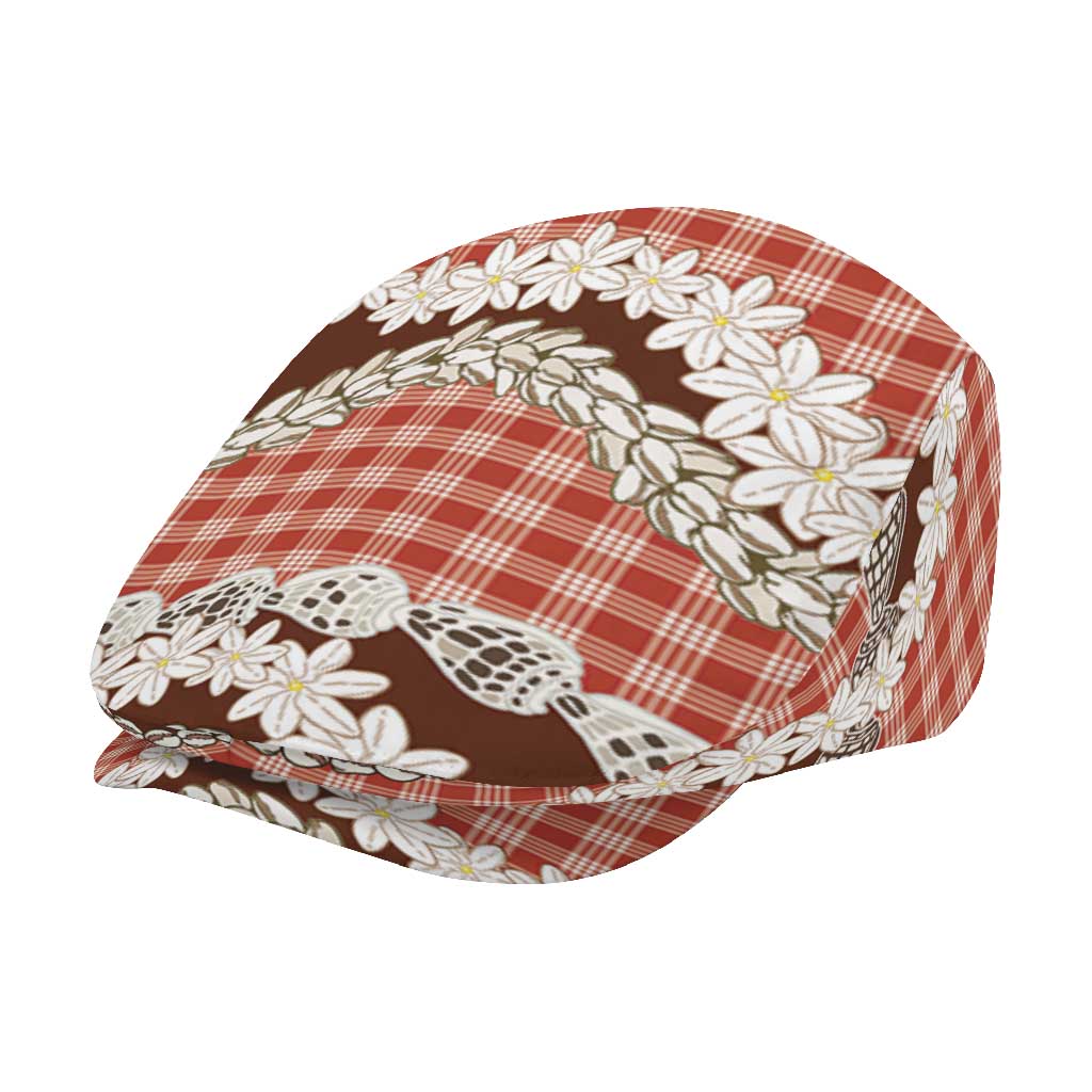 Red Hawaii Tiare and Shell Lei Jeff Hat Hawaiian Palaka Luxury Vibes - Polynesian Pride