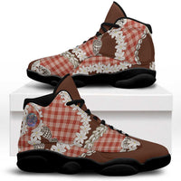 Red Hawaii Tiare and Shell Lei Sneakers J13 Hawaiian Palaka Luxury Vibes - Polynesian Pride