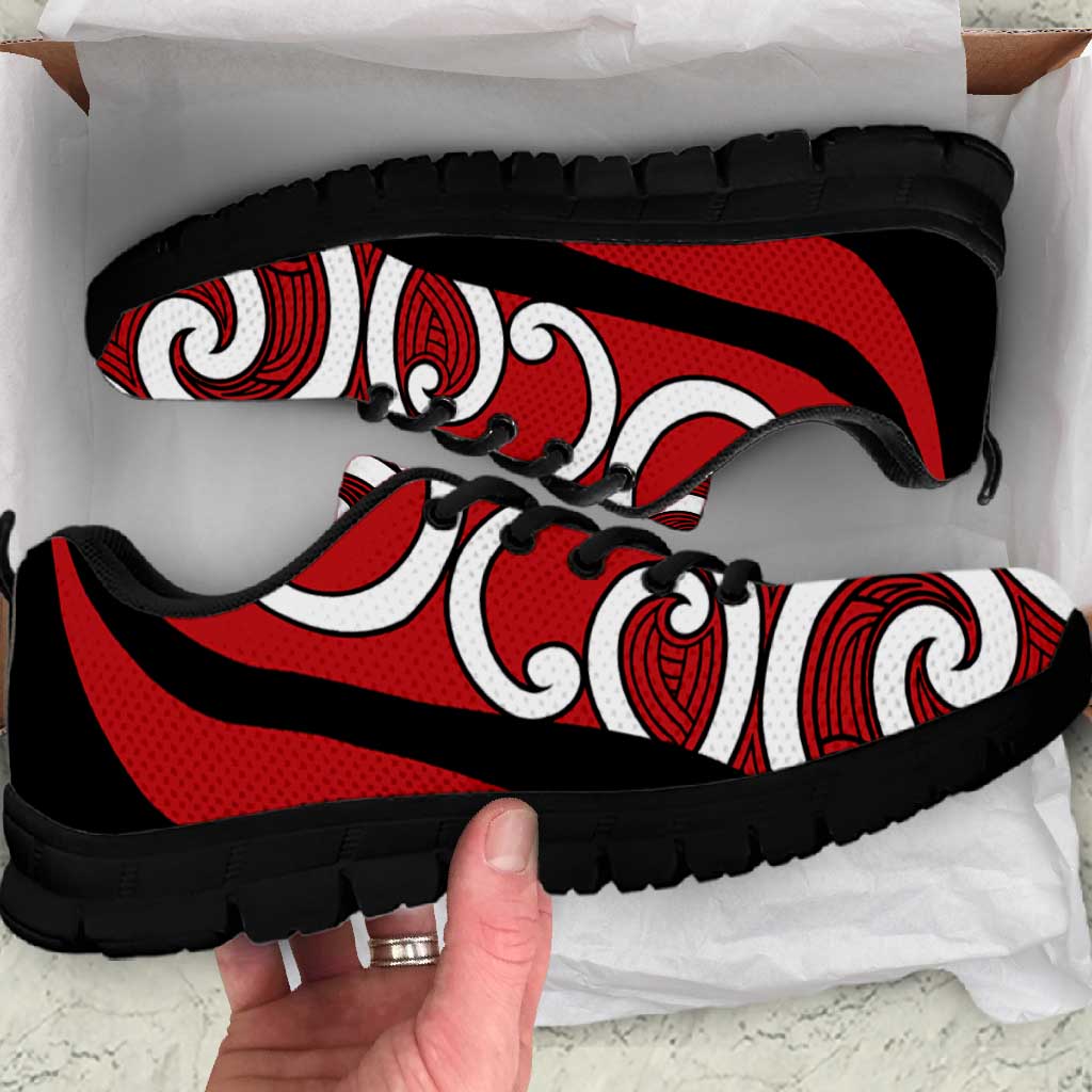 Red Maori Koru New Zealand Sneakers LT14 Red - Polynesian Pride