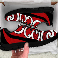 Red Maori Koru New Zealand Sneakers LT14 Red - Polynesian Pride