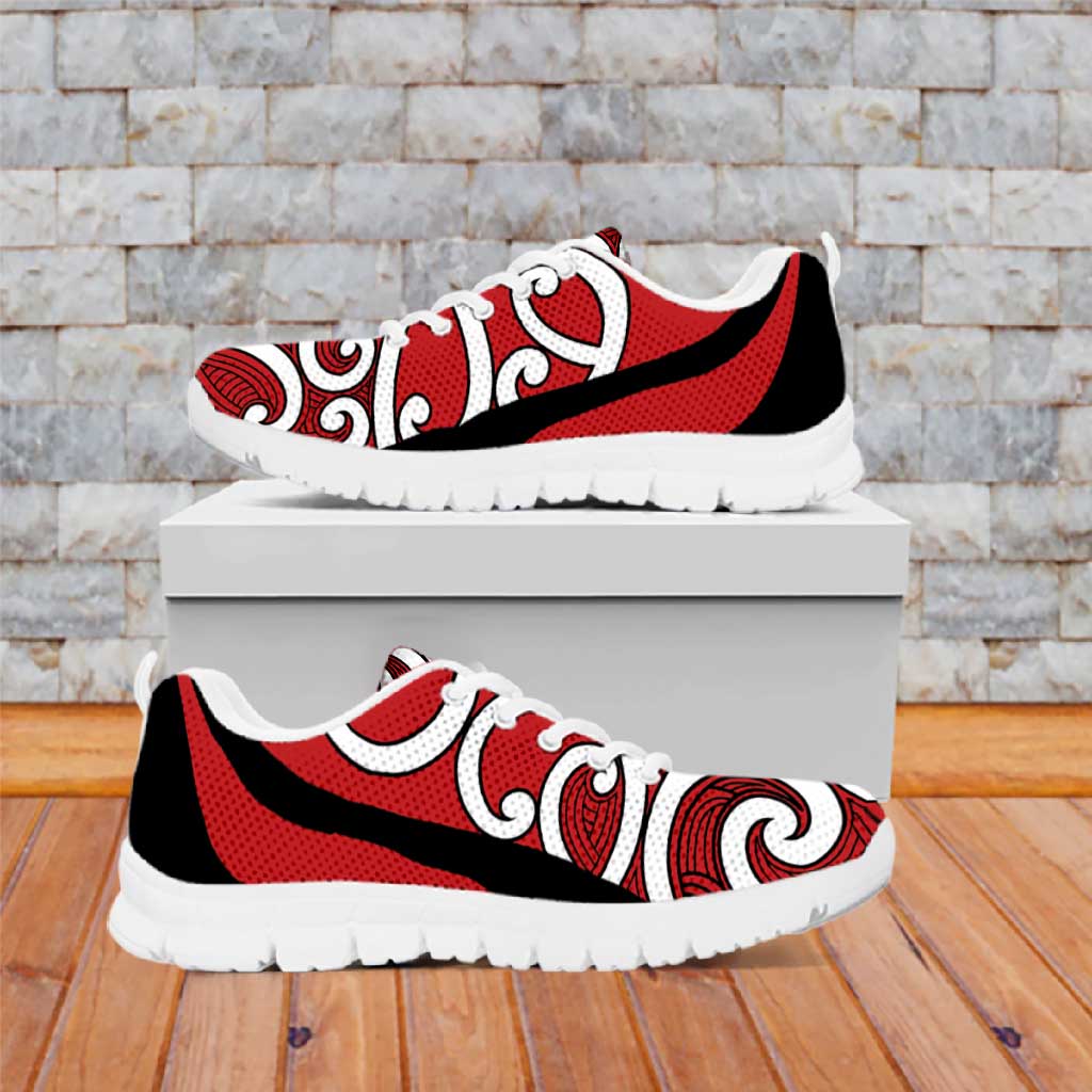Red Maori Koru New Zealand Sneakers LT14 Red - Polynesian Pride