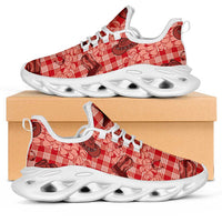 Red Palaka Hawaii Cowboy Clunky Sneakers Puakenikeni Lei Paniolo Papale Seamless Vibes - Polynesian Pride