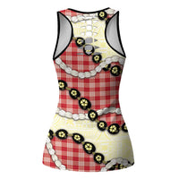 Red Palaka Hawaii Hollow Tank Top Kukui Nut Pikake Lei Hawaiian Tapa Pattern LT14 - Polynesian Pride