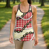 Red Palaka Hawaii Hollow Tank Top Kukui Nut Pikake Lei Hawaiian Tapa Pattern LT14 - Polynesian Pride