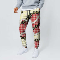 Red Palaka Hawaii Jogger Pants Kukui Nut Pikake Lei Hawaiian Tapa Pattern LT14 - Polynesian Pride