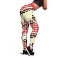 Red Palaka Hawaii Leggings Kukui Nut Pikake Lei Hawaiian Tapa Pattern LT14 - Polynesian Pride