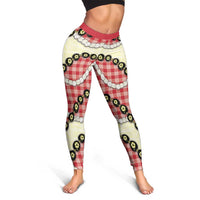 Red Palaka Hawaii Leggings Kukui Nut Pikake Lei Hawaiian Tapa Pattern LT14 - Polynesian Pride