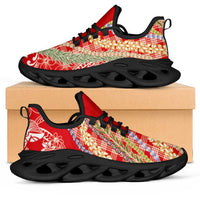 Red Palaka Hawaii Leis Clunky Sneakers Hawaiian-plaid Elegant Tropical Vibes LT14 Red - Polynesian Pride