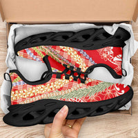 Red Palaka Hawaii Leis Clunky Sneakers Hawaiian-plaid Elegant Tropical Vibes LT14 - Polynesian Pride