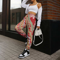 Red Palaka Hawaii Leis Jogger Pants Hawaiian-plaid Elegant Tropical Vibes LT14 - Polynesian Pride