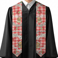 Red Palaka Hawaii Mele Kalikimaka Graduation Stole Ohia Lehua Shell Leis Funny Gingerbread Santa LT14 - Polynesian Pride
