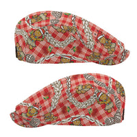 Red Palaka Hawaii Mele Kalikimaka Jeff Hat Ohia Lehua Shell Leis Funny Gingerbread Santa - Polynesian Pride