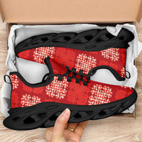 Red Palaka Quilt Hawaii Clunky Sneakers Traditional Hawaii-plaid Pattern - Polynesian Pride