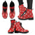 Red Palaka Quilt Hawaii Leather Boots Traditional Hawaii-plaid Pattern - Polynesian Pride