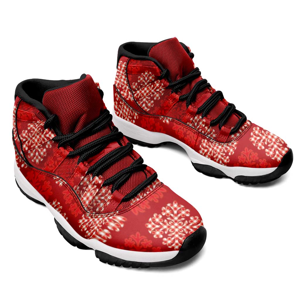 Red Palaka Quilt Hawaii Sneakers J11 Traditional Hawaii-plaid Pattern - Polynesian Pride
