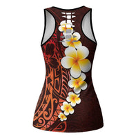 Red Polynesia Hollow Tank Top Plumeria Tropical Leaves Galaxy Polynesian Art LT14 - Polynesian Pride